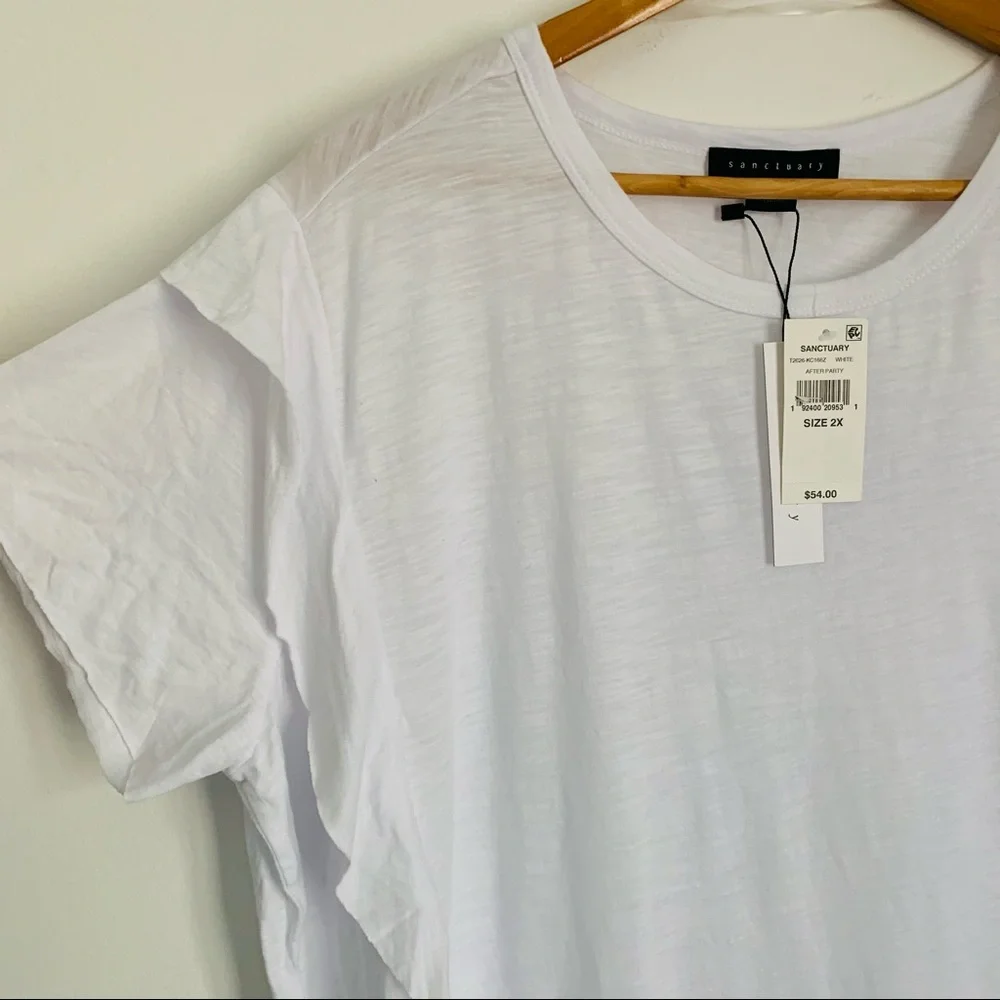 Sanctuary White T Shirt Ruffle - Picture 3 of 4